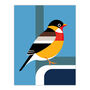 Feel Good Finch Robin Bird Geometric Wall Art Print, thumbnail 6 of 6