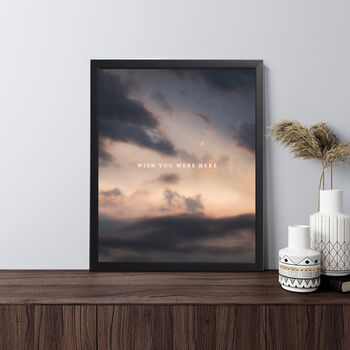 Personalised Quote Print On Milky Sunset Background, 2 of 4