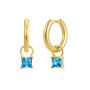 March Huggie Hoop Birthstone Charm Earrings, thumbnail 1 of 4