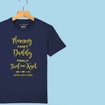 'Mummy And Daddy Finally Tied The Knot' Boys/Girls Wedding T Shirt, 3 of 12