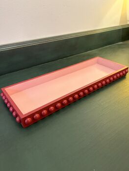 Red And Pink Bobbin Style Decorative Tray, 2 of 3