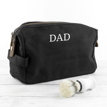 Personalised Men’s Vintage Waxed Canvas Wash Bag, 9 of 9