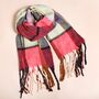 Pink Tartan Winter Scarf, thumbnail 2 of 7