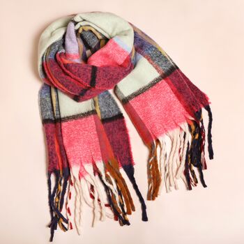 Pink Tartan Winter Scarf, 2 of 7