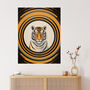 Tiger Tunnel Yellow Black Striped Fun Wall Art Print, thumbnail 1 of 6