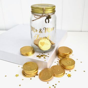 Money Box Jar With Chocolate Coins, 7 of 8