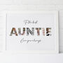 Printable Personalised Photograph Auntie Word Print, thumbnail 1 of 2