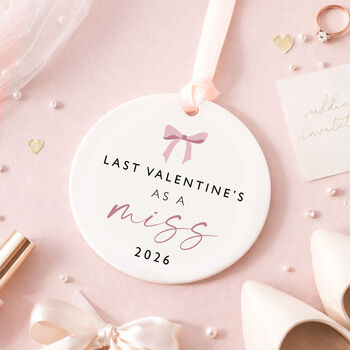 Last Valentines As A Miss Bow Design Bottle Tag Gift, 7 of 12