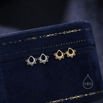 Lace Filigree Tiny Stud Earrings In Sterling Silver, 5 of 11
