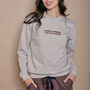 Embroidered Cosy Mode Activated Slogan Sweatshirt, thumbnail 2 of 4