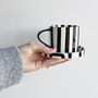 Monochrome Striped Mug And Saucer Set, thumbnail 1 of 4