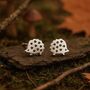 Sterling Silver Hedgehog Stud Earrings, thumbnail 1 of 7