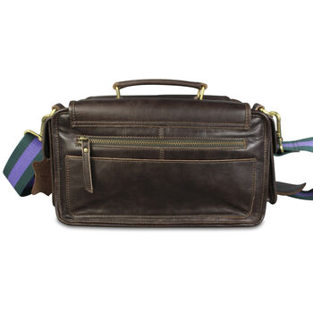 'Emerson' Traditional Leather Camera Bag In Chestnut, 7 of 8