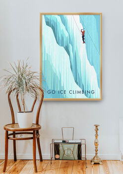 Go Ice Climbing Travel Poster Art Print, 4 of 8