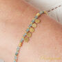 Blue Aquamarine Gold Silver Beaded Charm Layering Bracelet, thumbnail 3 of 7