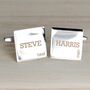 Personalised Classic Silver Plated Square Cufflink Set, thumbnail 1 of 2