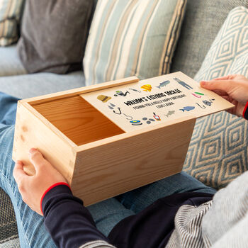 Personalised Fishing Box With Sliding Lid Gift, 3 of 5