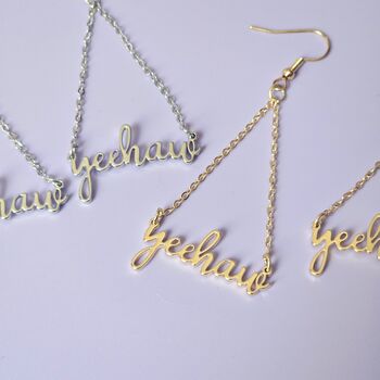 Yeehaw Script Earrings, 3 of 3