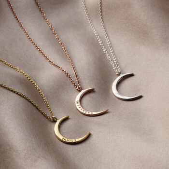 Personalised Crescent Moon Necklace, 2 of 9