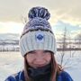 Heather Fairisle Knit Reflective Superbobble Hat, thumbnail 1 of 4