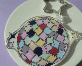 Disco Ball Acrylic Keyring, 3 of 4