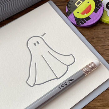 'Halloween Ghost' Letterpress Card, 2 of 2