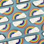 Rainbow And Cloud Kawaii Wooden Pin Or Brooch, thumbnail 5 of 6