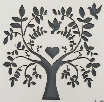 Personalised Paper Cut Tree With Doves, 2 of 5