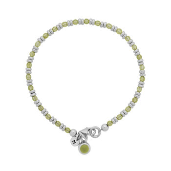 Linear Birthstone Bracelet August Peridot, 2 of 4