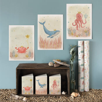 East Of India Sealife Print Whale, 2 of 3