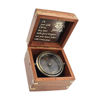 Personalised 40th Birthday Heritage Gimbal Compass Gift, 6 of 12
