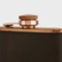 Faux Leather Engraved Wrapped Copper Hip Flask Set, thumbnail 5 of 5