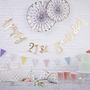 Gold Foiled Happy 21st Birthday Bunting Backdrop, thumbnail 1 of 3
