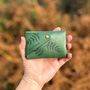 Botanical Green Italian Leather Wallet, thumbnail 2 of 5