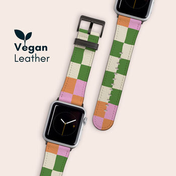 Y2k Colour Check Vegan Leather Apple Watch Band, 6 of 7