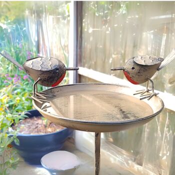 Vintage Robin Bird Bath Feeder Bowl Garden Decor Statue, 3 of 5
