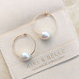 Olivia Large Pearl Bridal Hoop Earrings, thumbnail 2 of 3