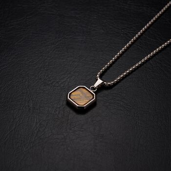 Engravable 3mm Tiger Eye Pendant Chain, 3 of 11