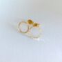 Small Hammered Gold Open Hoop Studs, thumbnail 2 of 9