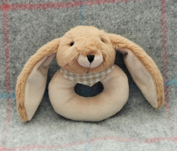 Brown Bunny Personalised Rattle, From Birth, Gift Boxed, 4 of 6