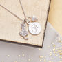 Cat Charm Personalised Silver Necklace With Birthstones, thumbnail 2 of 12