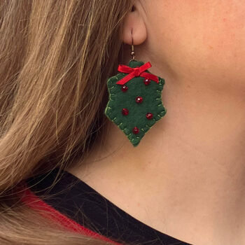 Christmas Holly Earrings, 2 of 2