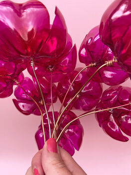 Large Hot Pink Bouquet Recycled Plastic Bottle Flowers, 8 of 10