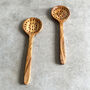 Traditional Olive Wood Slotted Spoon, thumbnail 3 of 4