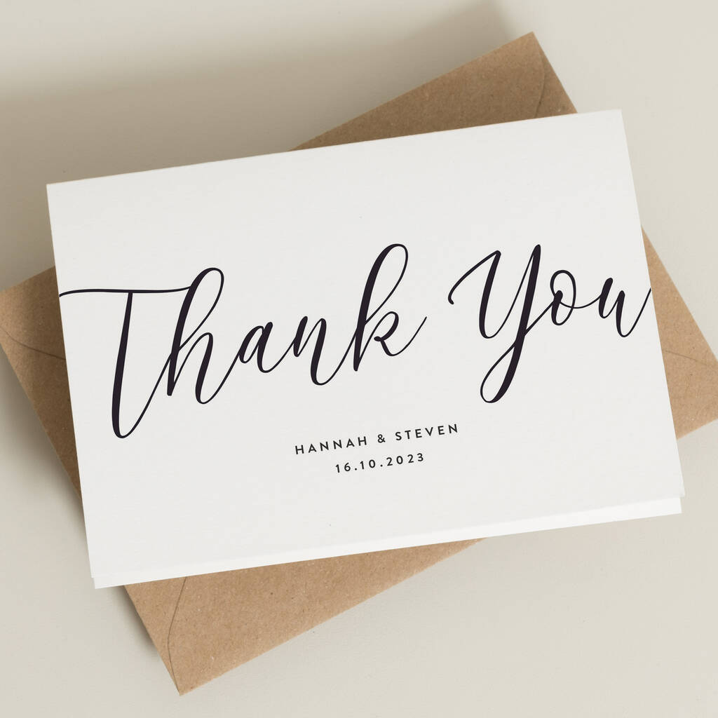 Simple Personalised Thank You Card By Twist Stationery