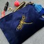 Personalized Dragonfly Initials Velvet Toiletry Bag, thumbnail 1 of 6