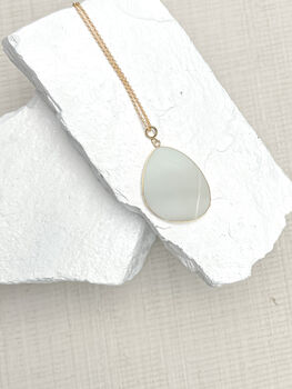 Amazonite Disc Necklace Real 18k Gold Plated, 6 of 7