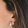 Sterling Silver Russian Wedding Ring Hoop Earrings, thumbnail 3 of 5