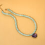 Gemstone Bead Necklace With Amethyst Heart, thumbnail 3 of 6