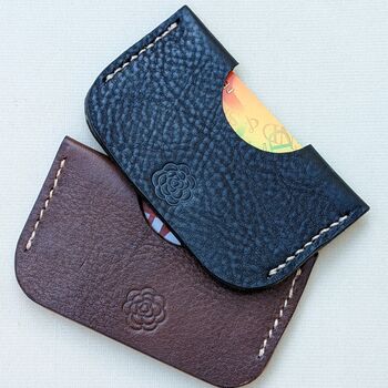 Saddle Stitched Italian Leather Cardholder, 2 of 2